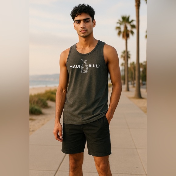 Original Maui Built Men’s Gray and White Tank Top, X - Large - Picture 1 of 6